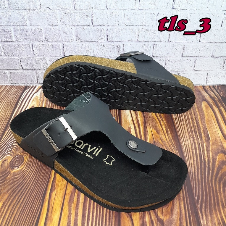 Sandal Kulit Pria Carvil Colorado 01 Asli 39-43 Sandal Japit Kasual Original