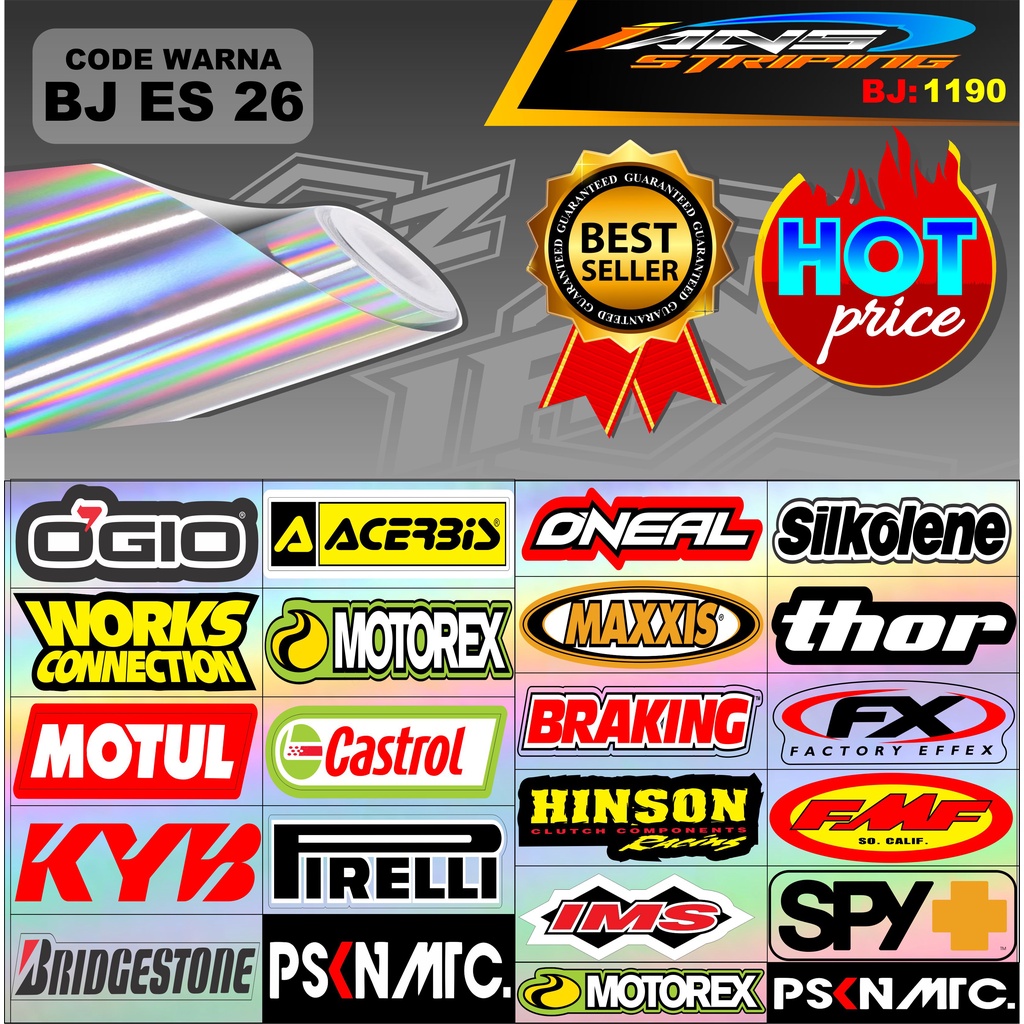 STICKER HOLOGRAM ESTETIK / STIKER MOTOR SILKOLONE  THOR OGIO / STICKER ANTI AIR