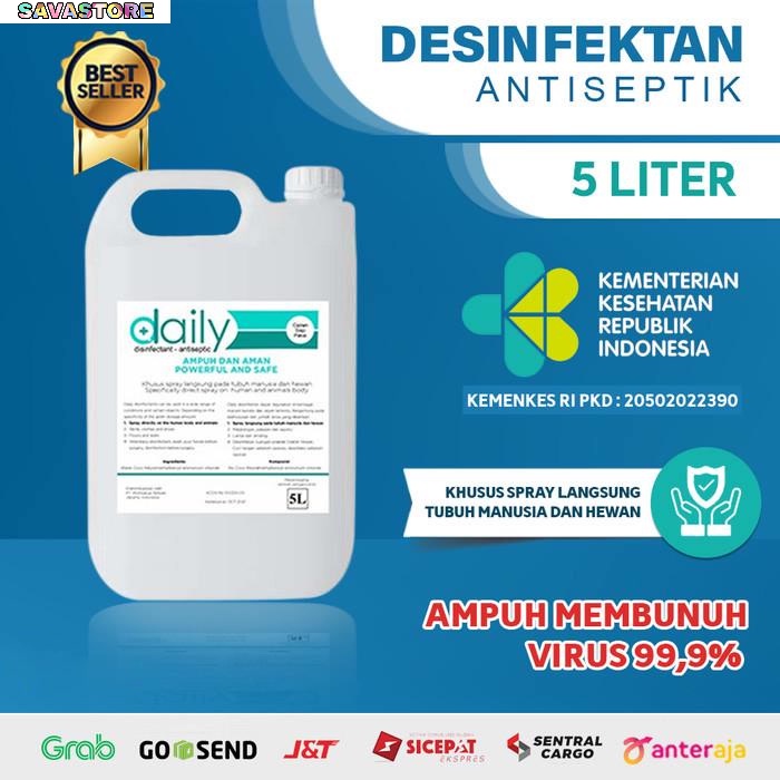 Desinfektan Cairan Antiseptik DAILY Reguler 5 Liter Refill siap pakai - Disinfectant Disinfektan