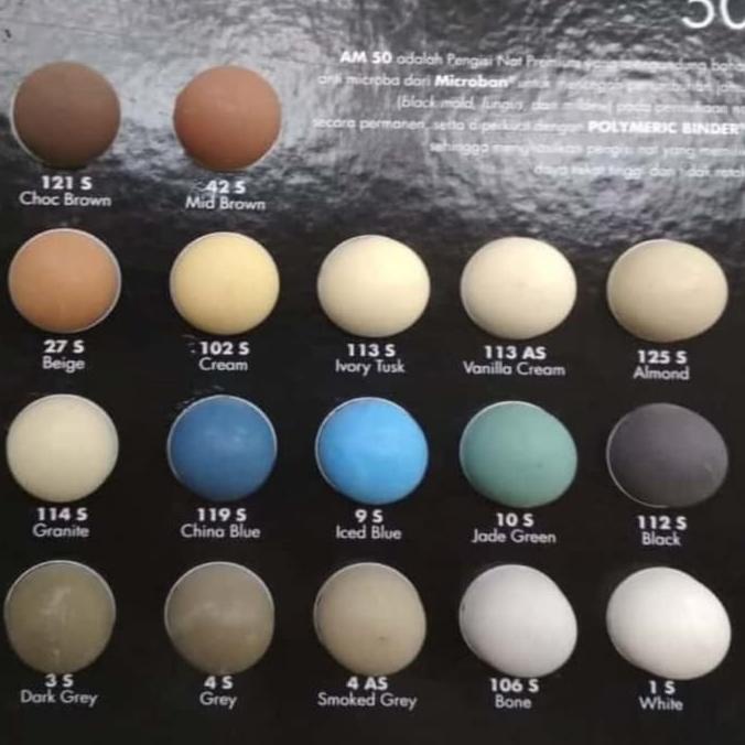 Semen Pengisi Nat Premium Tile Grout Am 50 Warna Black / Hitam No.112S Promo Murah