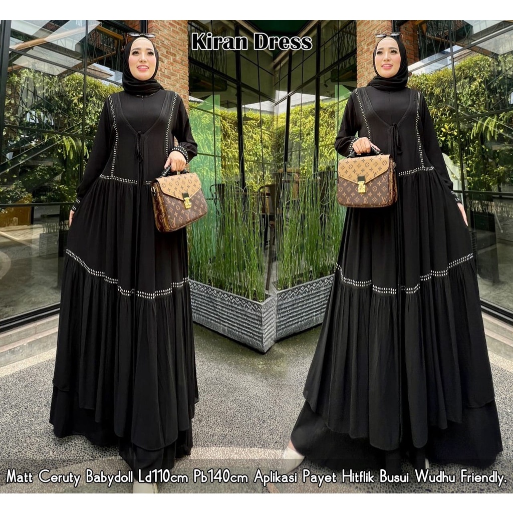 KIRAN DRESS MAXI / DRES OUTER WANITA GAMIS WANITA KEKINIAN/GAMIS WANITA MUSLIM-1