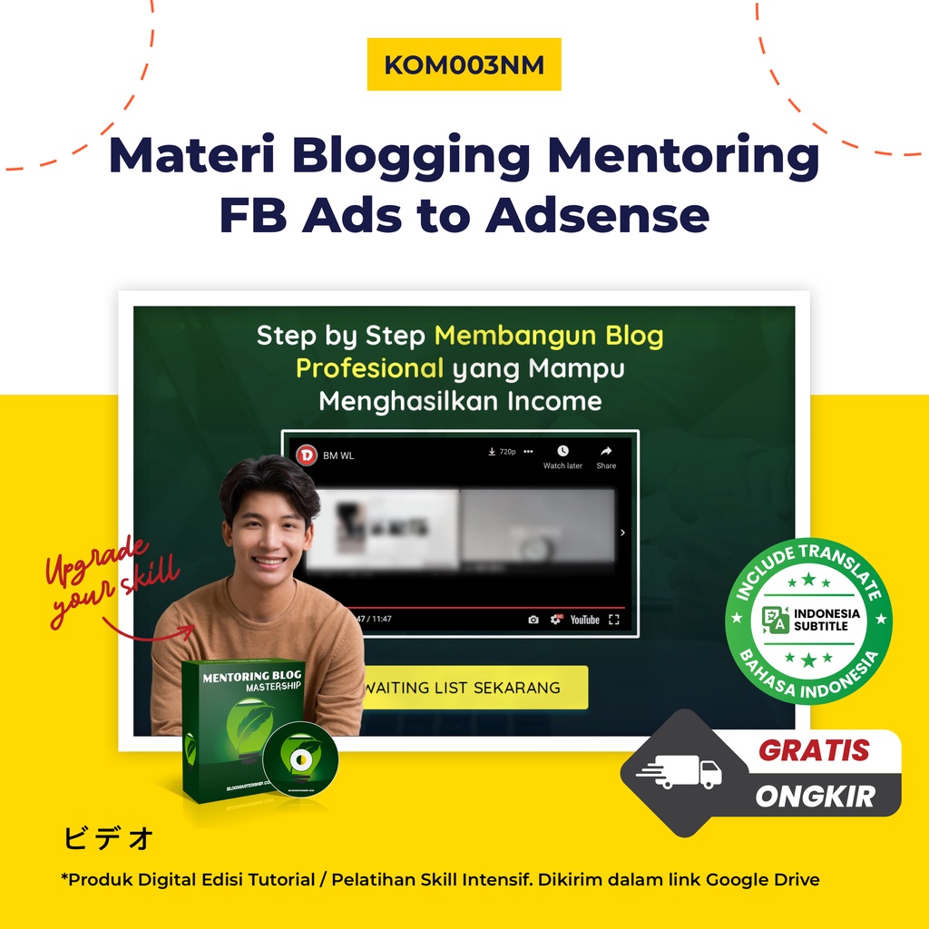 Materi Blogging Mentoring FB Ads to Adsense - Step by Step Membangun Blog Profesional Income Puluhan