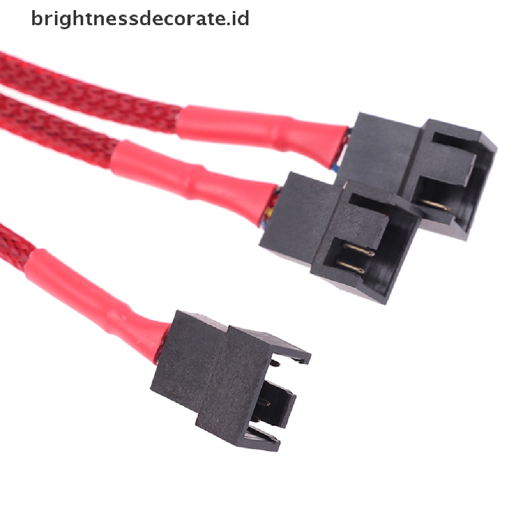 [birth] 1Pc Red Computer Fan Line 1 To 3 Way 4Pin PWM Fan HUB Hub Fan Extension Cable [ID]