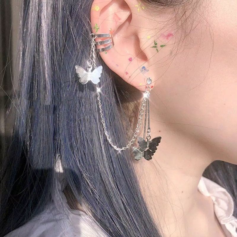 Klip tulang Tellinga kupu-kupu Korea/ Anting Stud/Anting kupu kupu/anting/anting korea