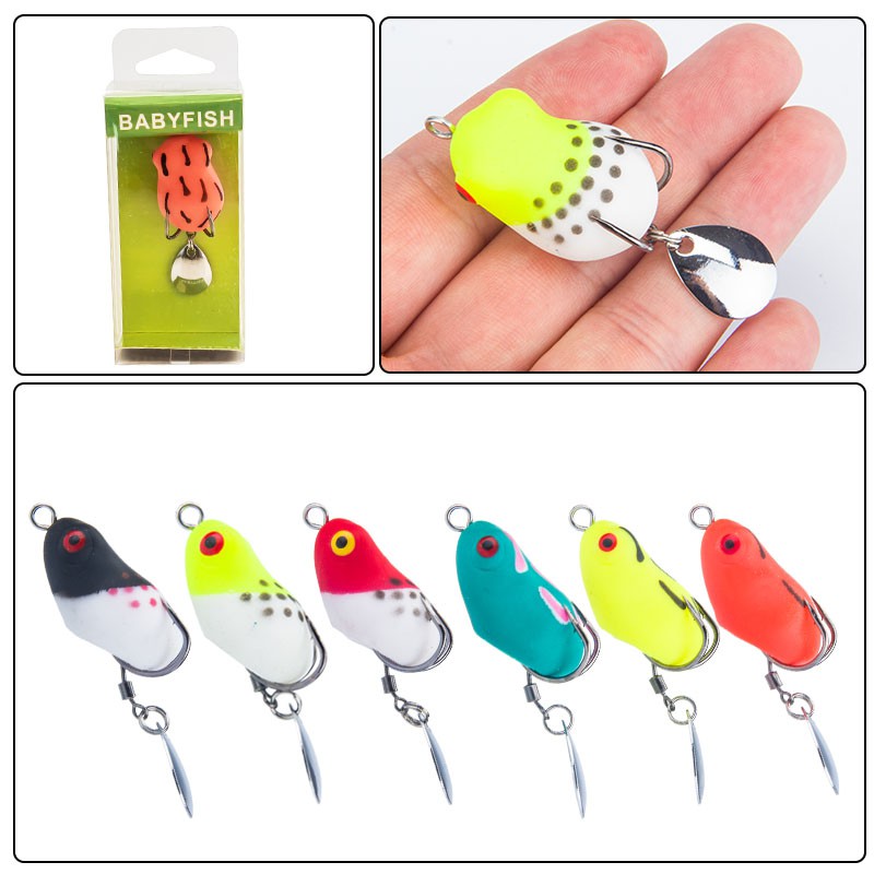 1 Pc Umpan Pancing Soft Bait Bentuk Katak Imitasi Ukuran 3cm / 4.2g