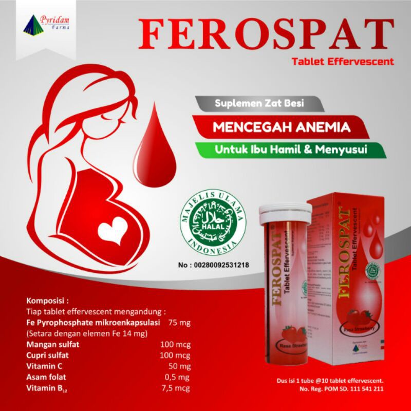 Jual Ferospat Effervescent 10 Tablet - Suplemen Zat Besi Ibu Hamil Dan ...