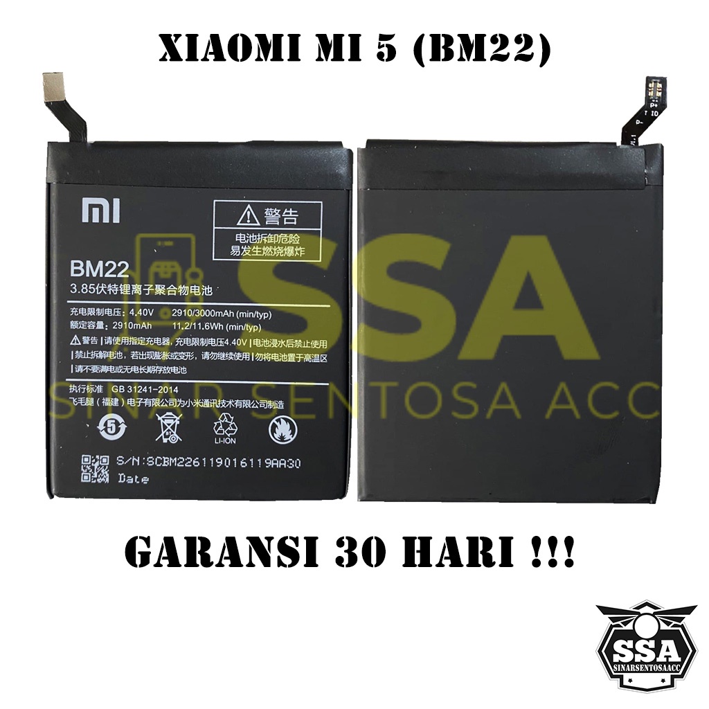 Baterai Xiaomi Mi 5 BM22 Mi5 Xiaomi5 Redmi BM 22 Original OEM Batu Batere Batre Battery Batrai Batrei ori hp Xiao Mi Garansi