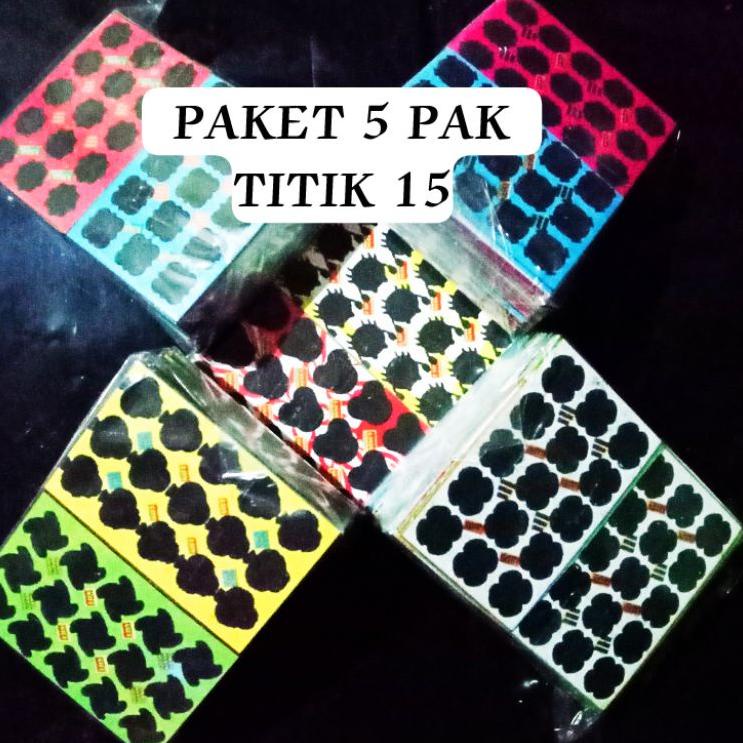 TRXj8J3v--paket 5 pak isi 500 pcs gosok gosok bom tengkorak titik 15 belakang warna hitam // mainan 