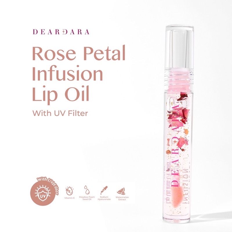 (Free Gift) DEARDARA Rose Petal Infusion Lip Oil with UV Filter