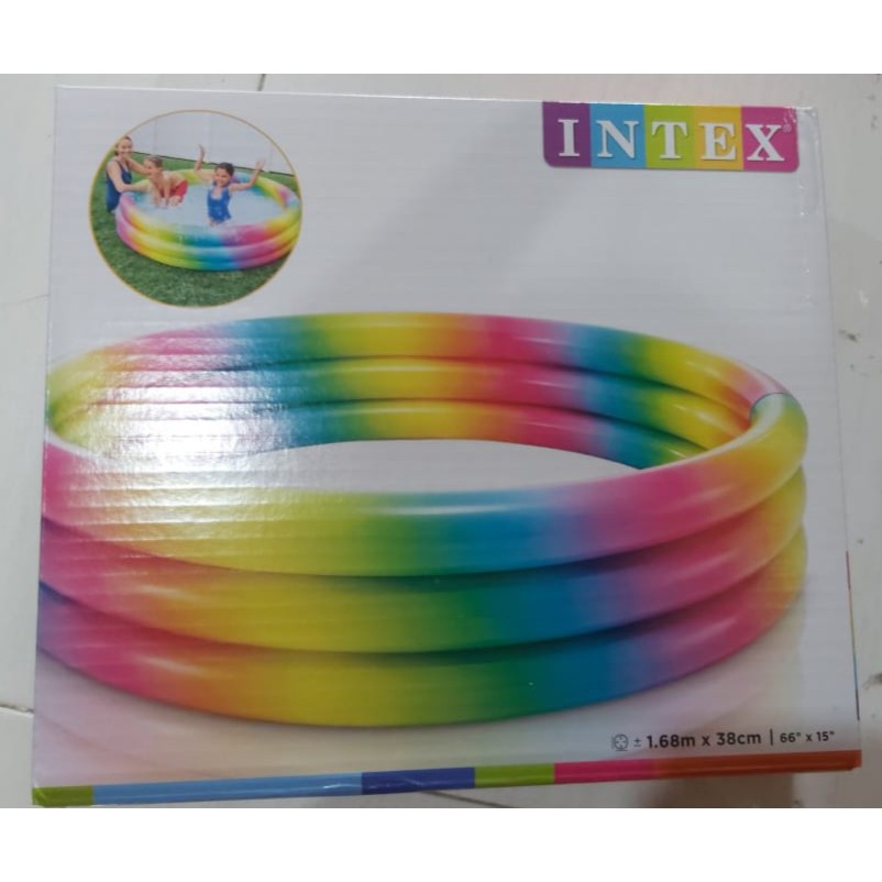 MALANG bisa GOJEK Kolam Renang Intex 58449 Rainbow Pool Ukuran 168x38cm