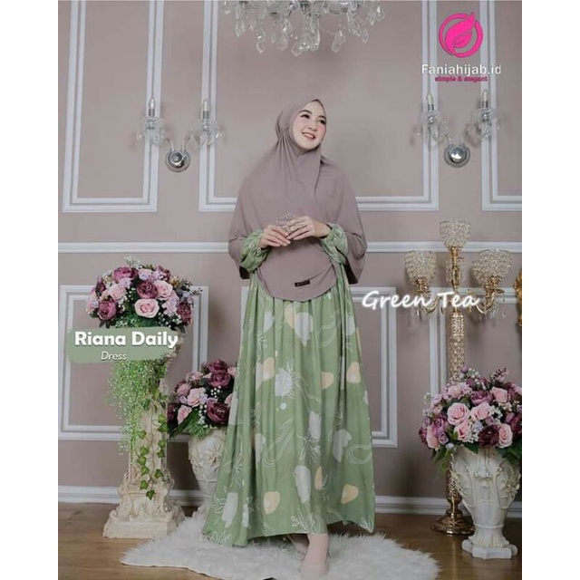 RIANA BUNGA SALUR RANIA DAILY BY FANIA HIJAB DRESS CANTIK DRESS LUCU