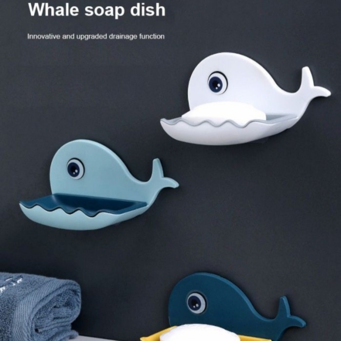 Wadah Sabun Batang Model ikan PAUS Tempat - Whale Soap Dish Rack Holder - Rak Kamar Mandi