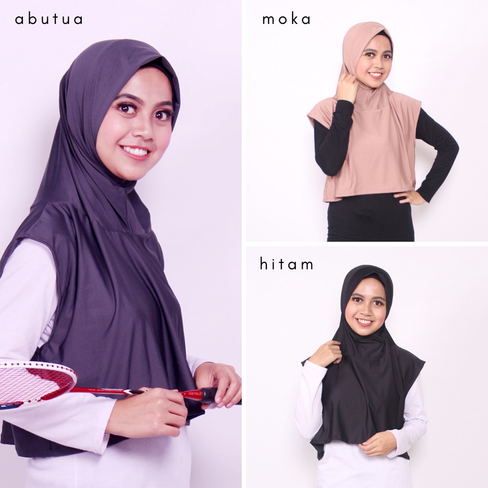 BERGO SPORT HIJAB SPORT KERUDUNG OLAHRAGA MENUTUPI DADA/SPORT HIJAB/JILBAB VOLLY SENAM BADMINTON/HIJAB RENANG/HIJAB INSTAN JERSEY Wilona