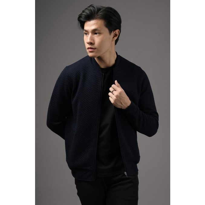 CASUALDAYS JACKET COMFY DIAMOND KNIT PREMIUM BLACK UNISEX