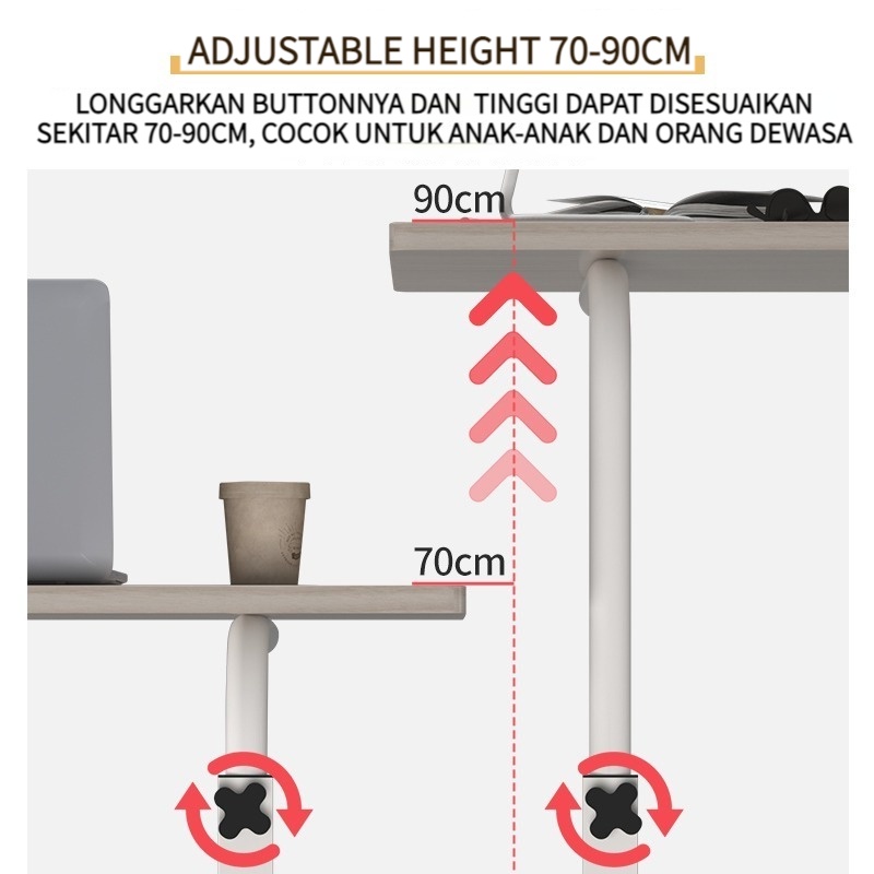 Meja Laptop Roda Meja Portable Meja Kerja Meja  Lipat Laptop Multifungsi