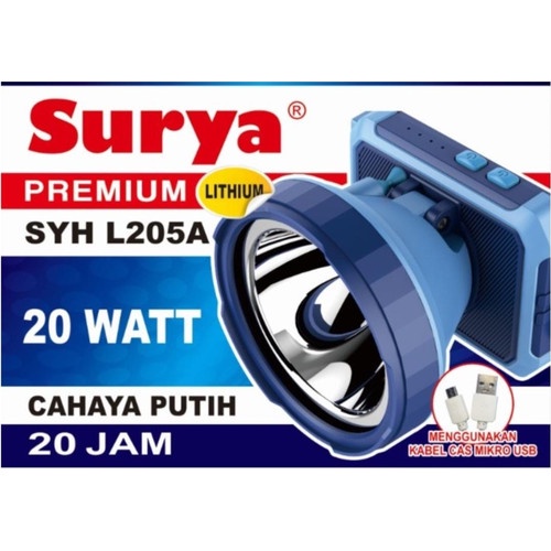 Surya Senter Kepala SYH L 205A 206A 20 Watt SYH L205A L206A Putih Kuning  Headlamp Luby 2888