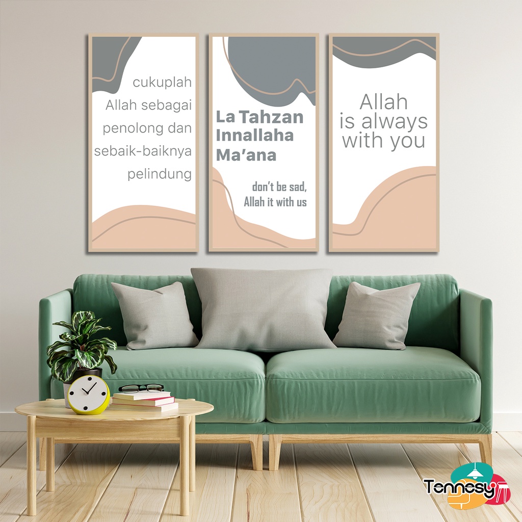 TENNESY HIASAN DINDING QUOTE KATA MUTIARA ISLAMI 15x30CM WALL DECOR PAJANGAN KAYU POSTER DEKORASI DINDING KAMAR RUMAH