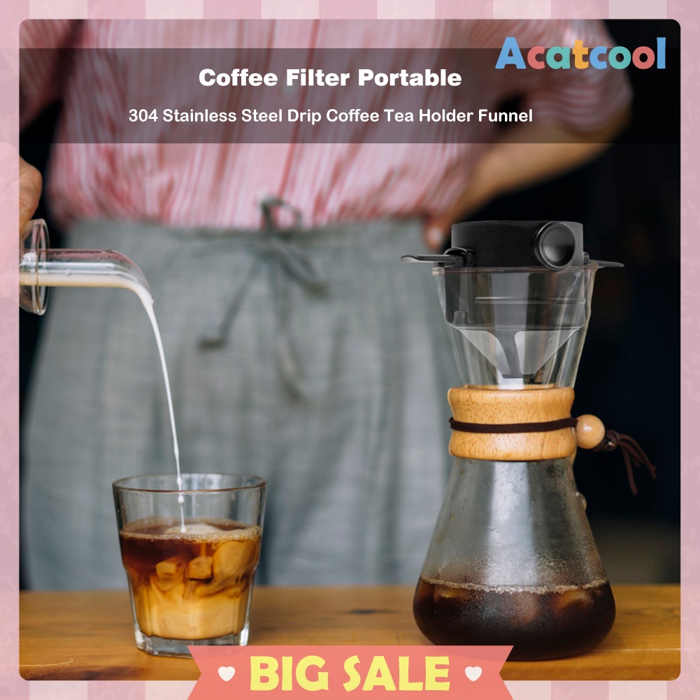 Foldable Coffee Filters Stainless Steel Drip Coffee Funnel Coffee Dripper