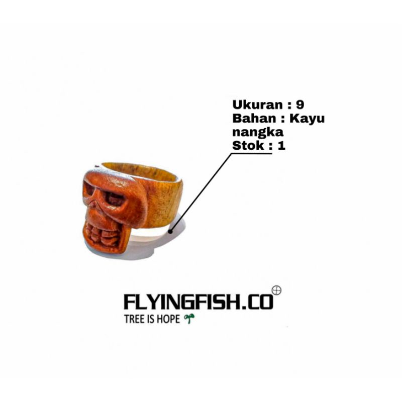 ring skull / cincin kayu ukir tengkorak