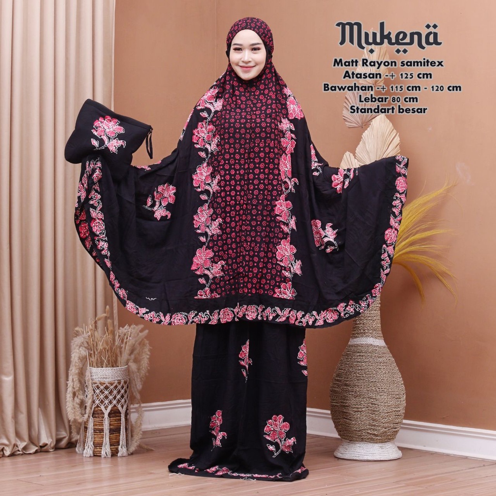 MUKENA BATIK CAP PEKALONGAN BAHAN RAYON MUKENA DEWASA