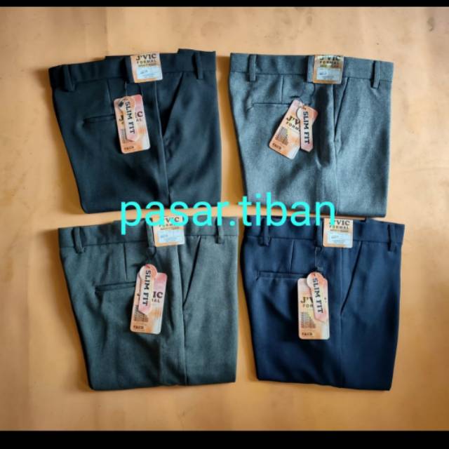 CELANA KERJA, CELANA FORMAL, CELANA BAHAN PRIA SLIMFIT BAHAN DASAR KAIN WOOL VERSI TEBEL , HITAM ABU TUA, NAVI, SILVER