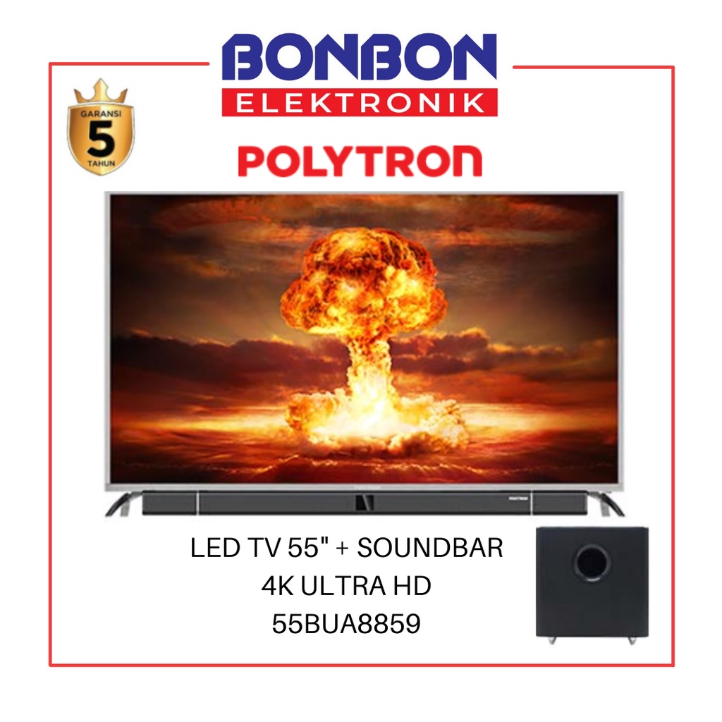 Polytron LED TV 55 Inch 55BU8850 Cinemax Soundbar 4K UHD