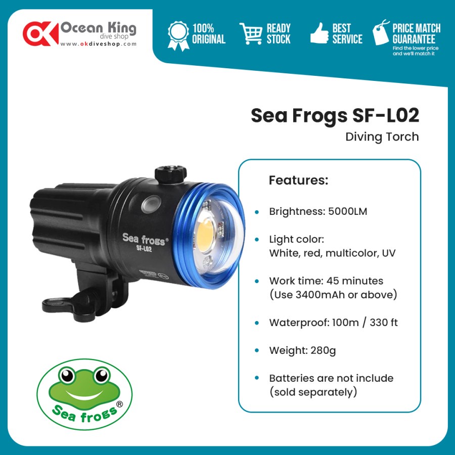 Jual UNDERWATER LIGHT / TORCH / STROBE SFL01 BY SEAFROG 5000 LUMENS Shopee Indonesia