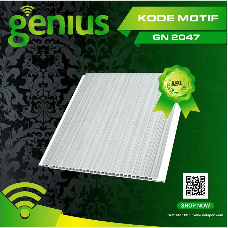 Ganti plafon anda dengan plafon pvc merek genius tebal 8mm ful