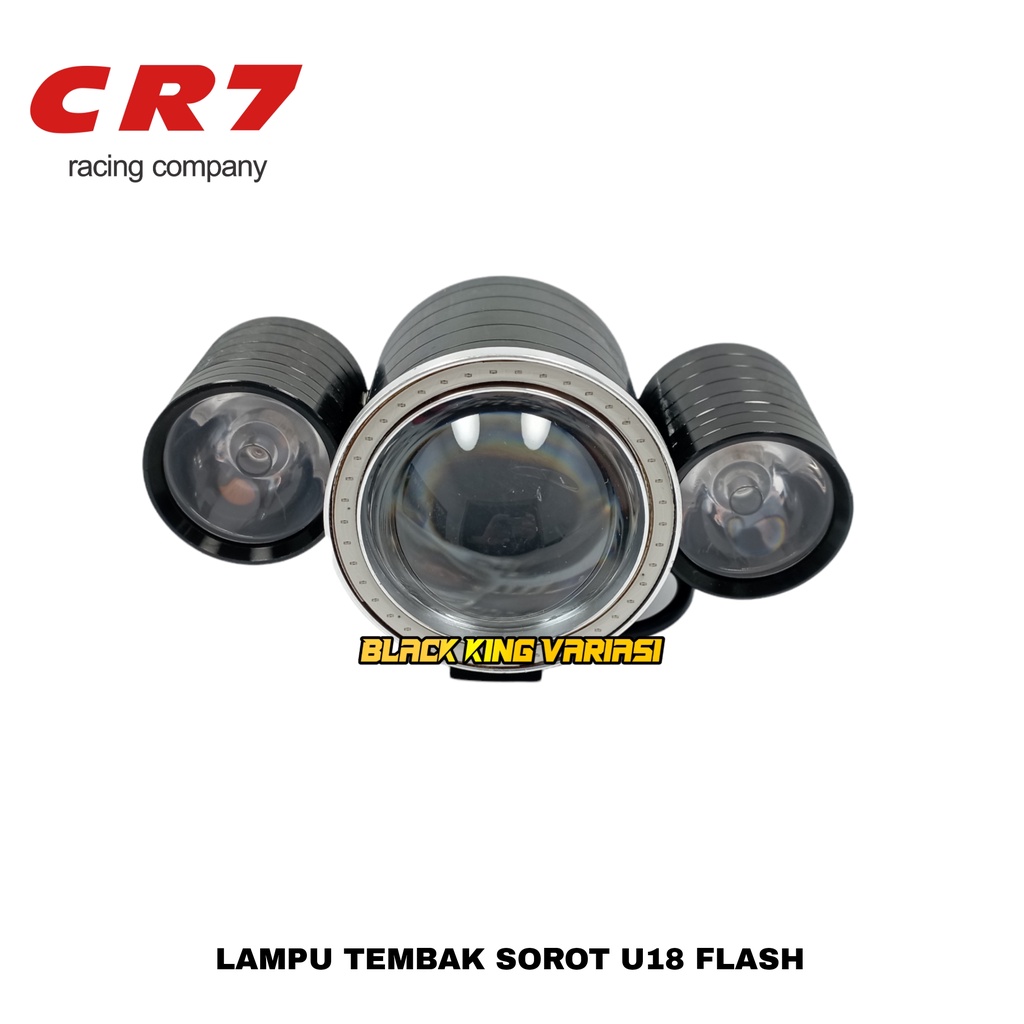 Lampu Tembak Sorot Cree U18 Flash CR7 Ae Blue De Red headlight Waterproof