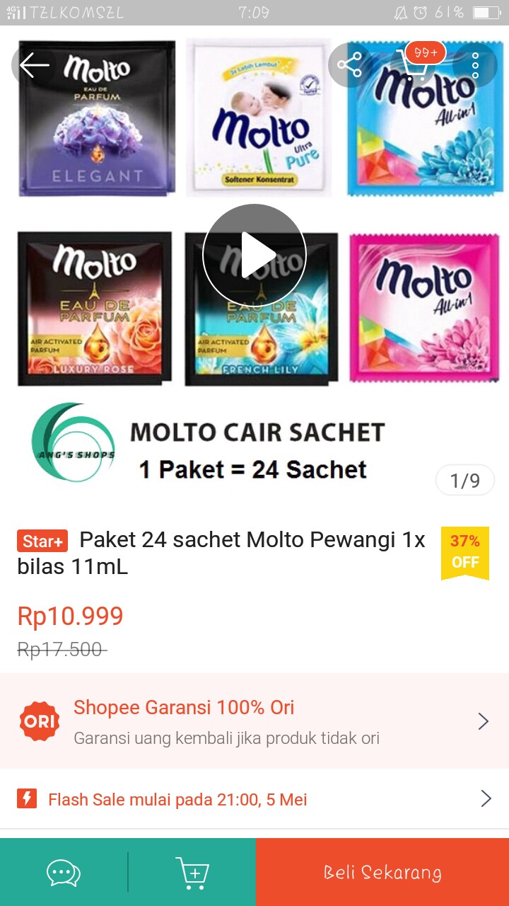 Paket 24 Sachet Molto Pewangi 1x Bilas 11ml