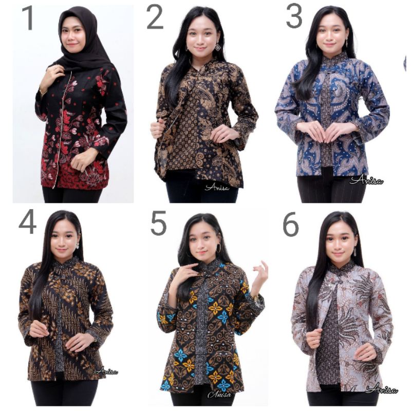 BAJU BATIK WANITA MODERN MONALISA GENES M,L,XL asli PEKALONGAN