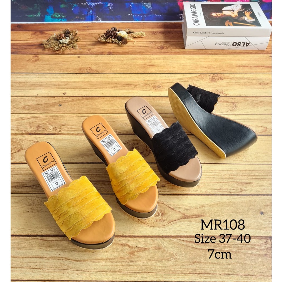 ABBUSHOES Mr 108 Wedges Sandal Wanita gerigi 7cm