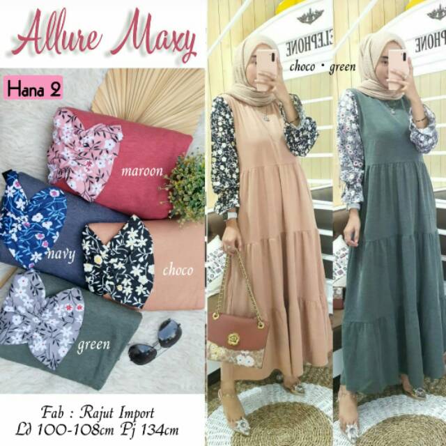 Maxi Dress// Gamis Allure Maxy By Hana 2// Gamis Bahan Rajut Import