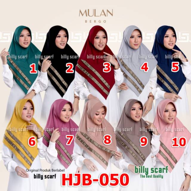 Jilbab instan bahan Jersey Billy scarf ori