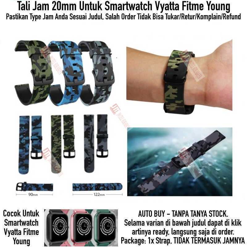 Camo Watch Strap Vyatta Fitme Young - Tali Jam Tangan 20mm Army Camoflauge