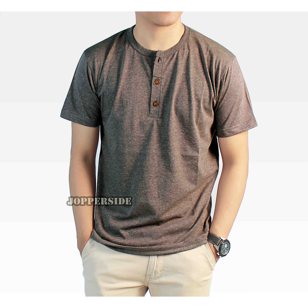 TB2 PART 3 Jopperside kaos polos sandwash washing vintage series / henley / kancing katun pria premium