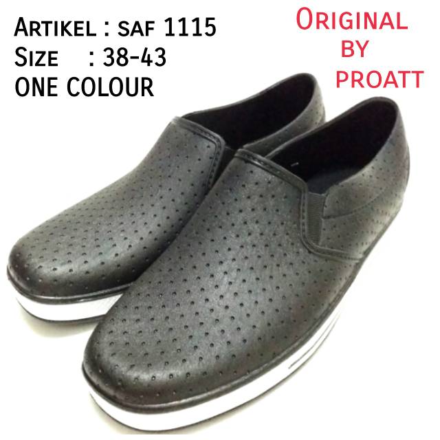 Sepatu pantofel slip on pria sankyo by att saf 1115 35-44 hitam original murah baru kerja murah