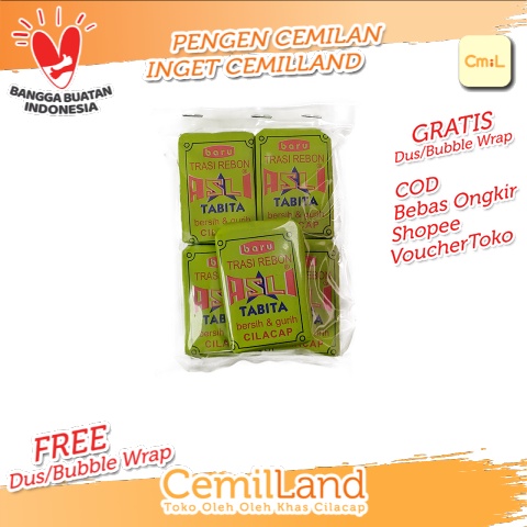 

Trasi / Terasi Oven Udang Rebon Super Asli Enak Matang Asli Trasi Hijau Tabita Bersih dan Gurih Khas Cilacap