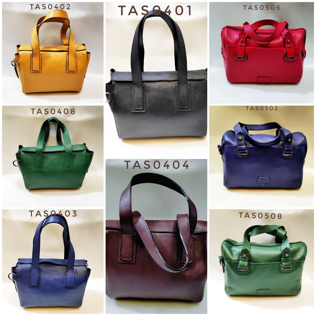 Tas kulit asli wanita motif jeruk