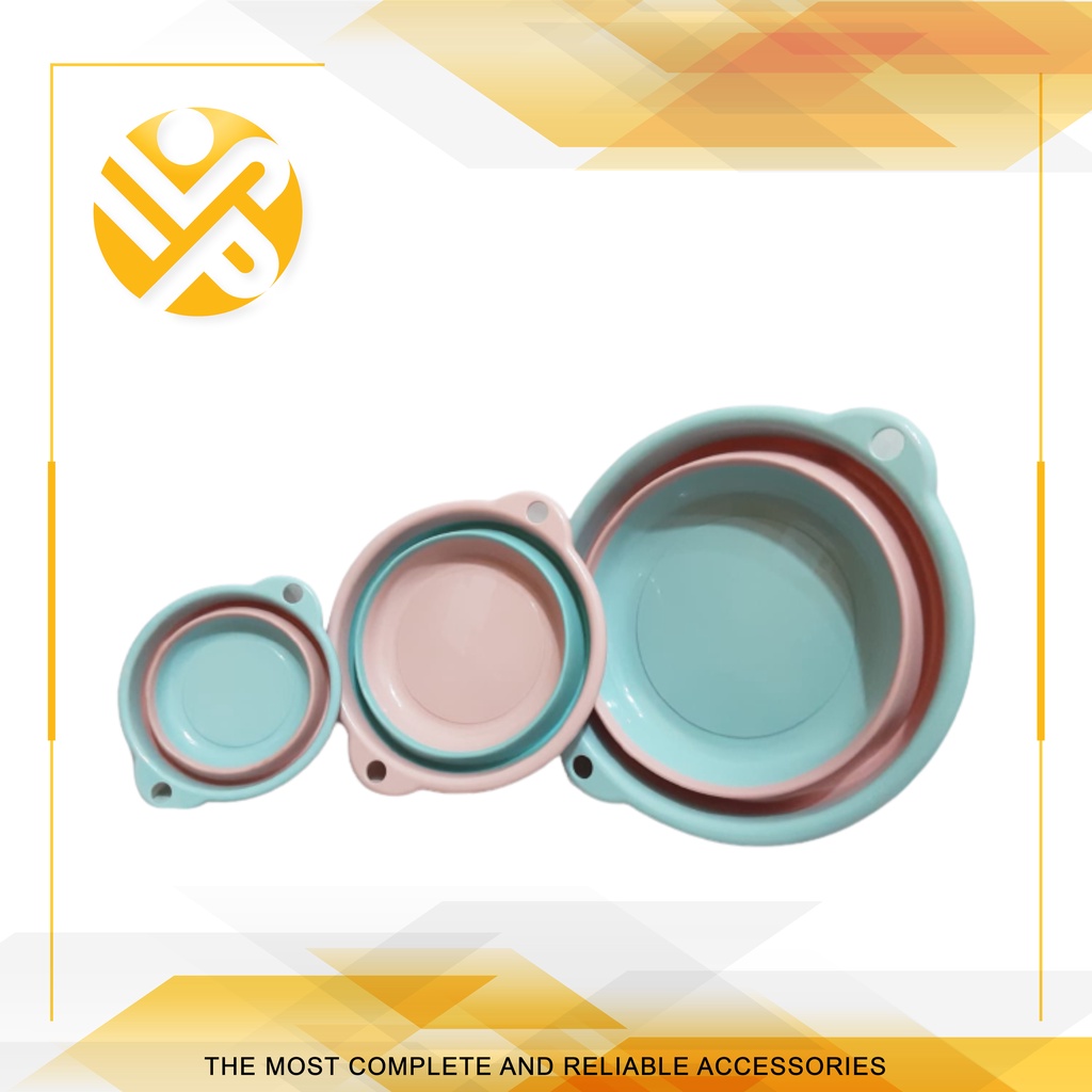Baskom Lipat Portable Ember Lipat Plastik Silicon Sebaguna