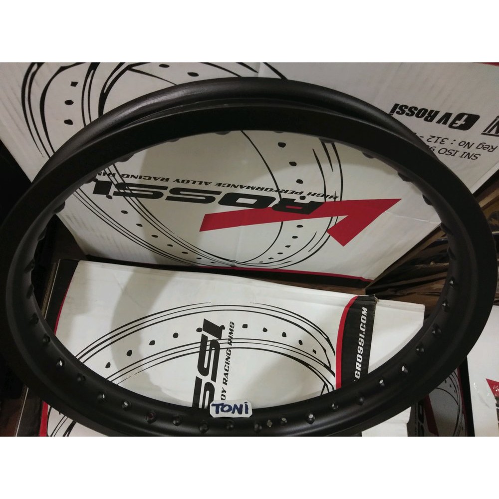 pelek velg rossi lebar 215 ring 18 hitam doof termurah