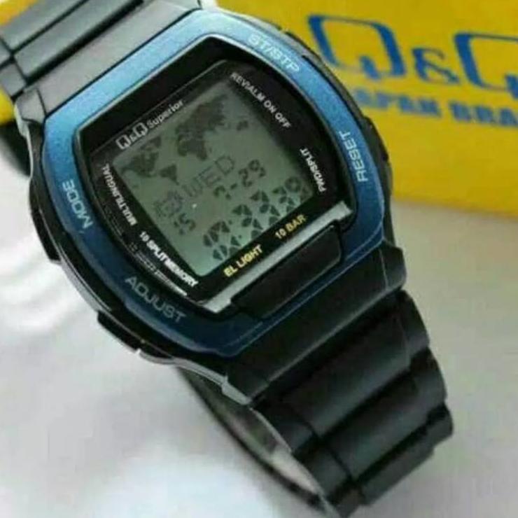 (Recomended) Jam Tangan Pria Digital Q&Q QnQ QQ Data Bank MMW3 MMW3P MMW3P101Y Original Water Resist