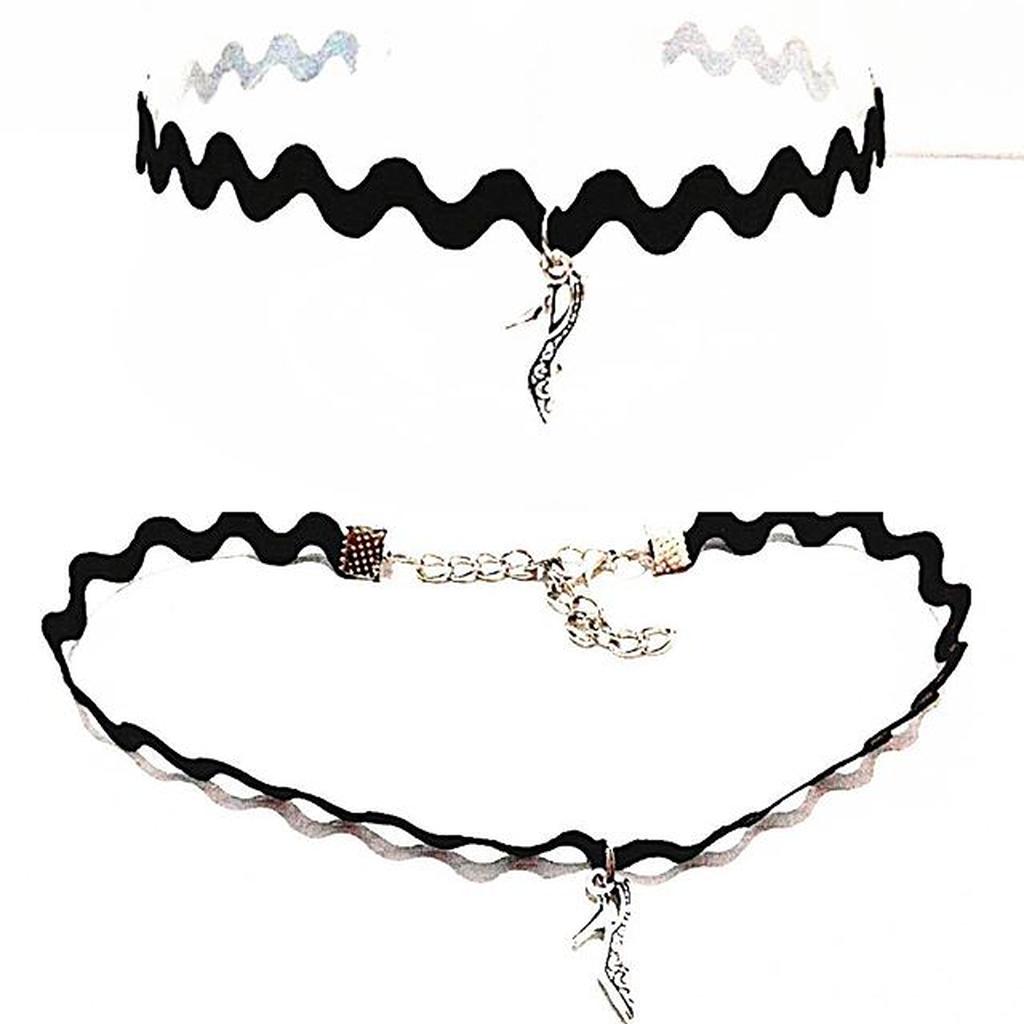 Zigzag Choker Necklace Silver Heels| Kalung Handmade