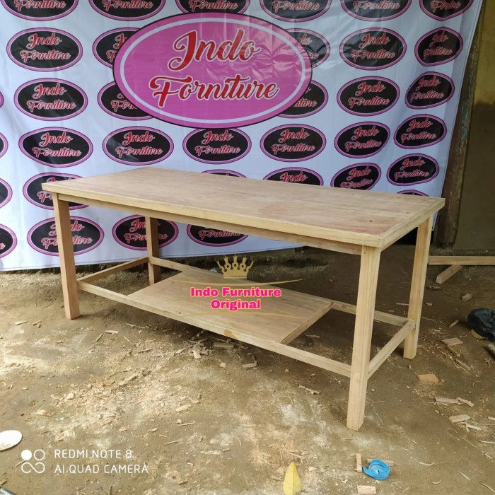 Meja Dapur/ Meja Makan/ Ruang Tamu Panjang Kayu Kalimantan Murah Awet