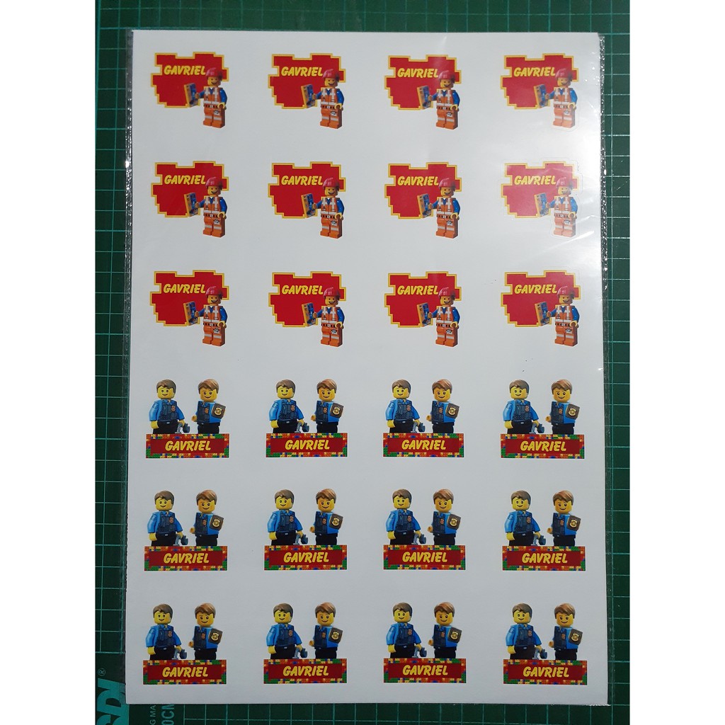 

192pcs Stiker Label Nama Lucu Kekinian Tahan Air & Anti Luntur untuk Anak Laki-laki Tema Lego