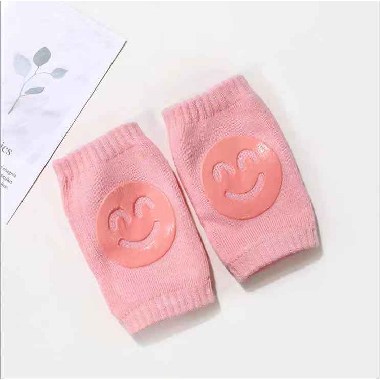 cod Pelindung Lutut Bayi Anti Slip Protector Baby Knee Pads Pelindung Lutut bayi Merangkak Baby Kneepad Motif Smile