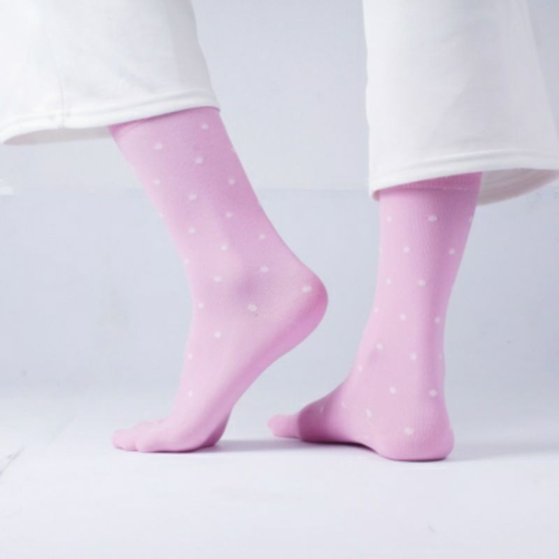 Kaos Kaki SOKA Essentials Polkadot - Kaos kaki Jempol Pendek Size M Motif-M-Pink|Pink