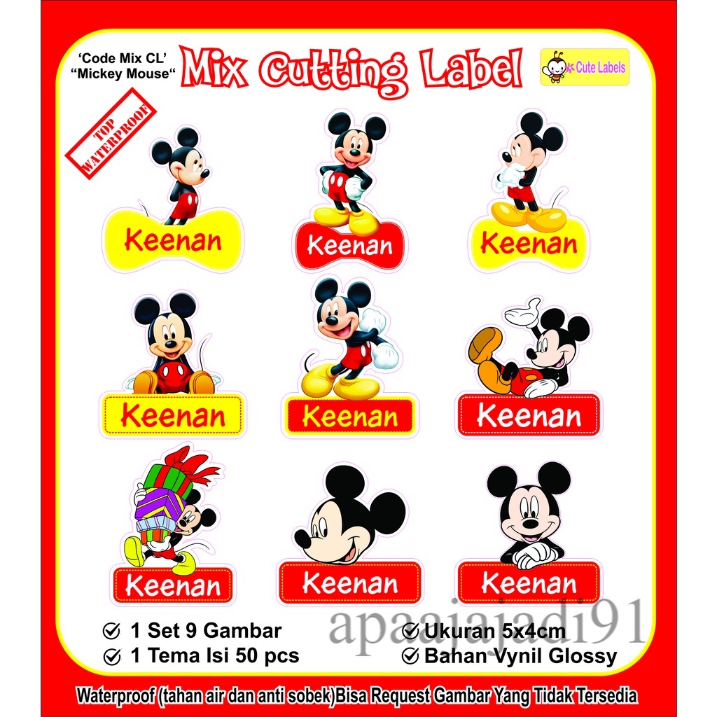 

Mix Cutting Label MICKEY MOUSE