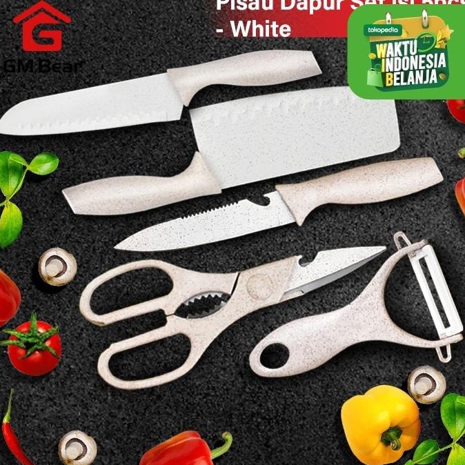 

Gm Bear Pisau Set Dapur Tebal Isi 5 Pcs White 1137 - Pisat Set Dapur Marfazizi
