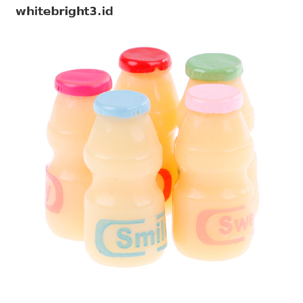 (whitebright3.id) 5pcs / lot Miniatur Minuman Susu Untuk Rumah Boneka